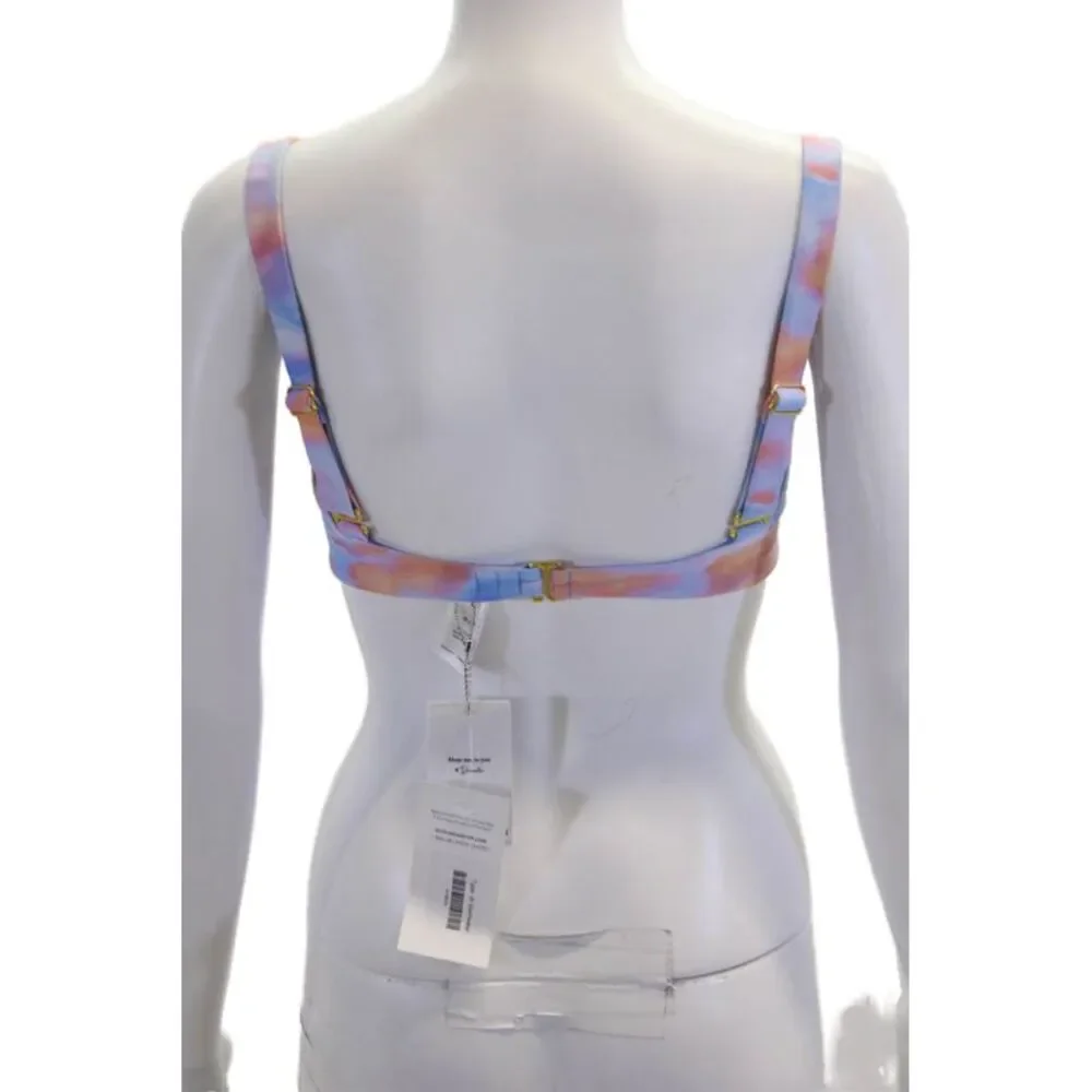 We Wore What Womens Underwired Sunset Sorrento Bikini Top Blue Multi Medium